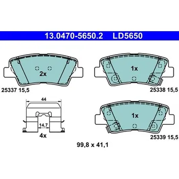 Brzdová destička Sada brzdových destiček, kotoučová brzda ATE 13.0470-5650.2