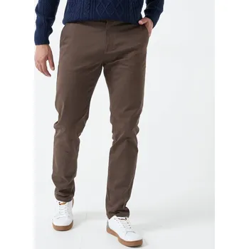 Dámské kalhoty Chino kalhoty s pružným pasem kaštanová 48