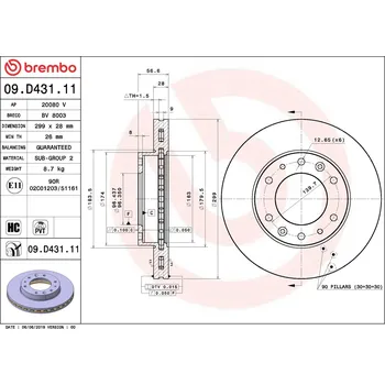 Brzdový kotouč Brzdový kotouč BREMBO 09.D431.11