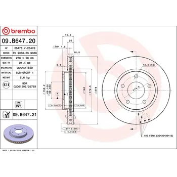 Brzdový kotouč Brzdový kotouč BREMBO 09.B647.21