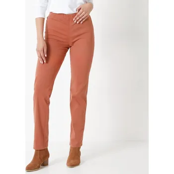 Dámské kalhoty Tvarující kalhoty s pružným pasem a efektem plochého břicha karamelová 50