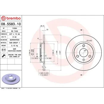 Brzdový kotouč Brzdový kotouč BREMBO 08.5583.10