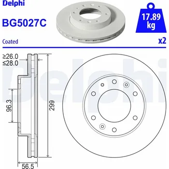 Brzdový kotouč Brzdový kotouč DELPHI BG5027C