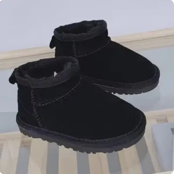 Chlapecká obuv Zimní dětské kožešinové bačkory s protiskluzovou podrážkou Velikost: 24, Barva (Varianta): 10