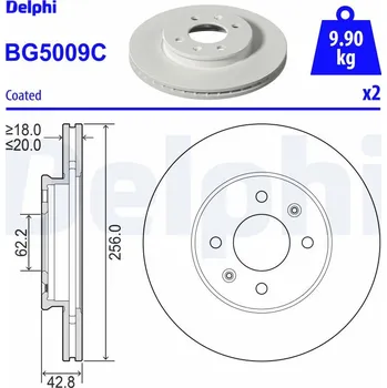 Brzdový kotouč Brzdový kotouč DELPHI BG5009C