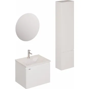 Nábytek Naturel Koupelnová sestava s umyvadlem včetně umyvadlové baterie, vtoku a sifonu Naturel Ancona bílá KSETANCONA11 KSETANCONA11