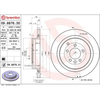 Brzdový kotouč Brzdový kotouč BREMBO 09.8876.31