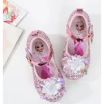 Dívčí střevíčky Frozen s flitry a motivem princezen Velikost: 32, Barva (Varianta): Růžová