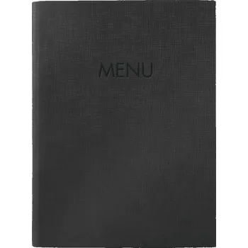 Sigel SM203 Pořadač na jídelní lístky DIN A5 1 ks včetně 2 dvojitých průhledných fólií pro 8 stran, Gumová vazba černá