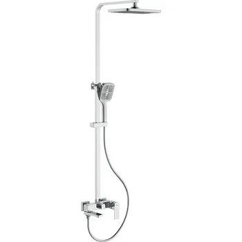 Tyč na sprchový závěs CERANO - Sprchový nástěnný sloup Zenira - vanová otočná baterie - chrom