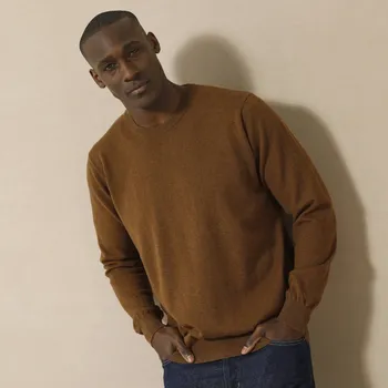 Pánský svetr Pulovr s kulatým výstřihem, 80 % vlna, 20 % polyamid měděná 127/136 (3XL)