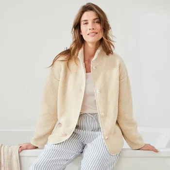 Dámská móda Buklé kabátek béžová 34/36