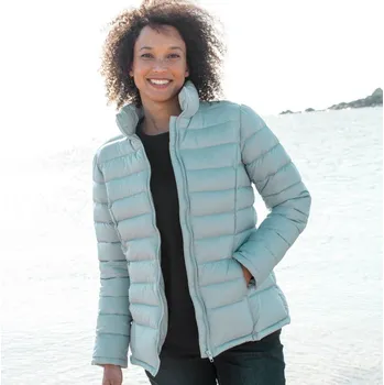 Dámská bunda Nepromokavá prošívaná bunda na zip nebeská modrá 56