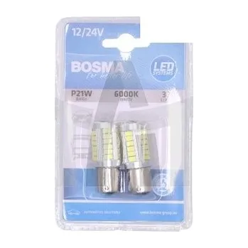 Autožárovka Žárovka 12/24V LED BA15S 33xSMD 6000K bílá BOSMA 7473