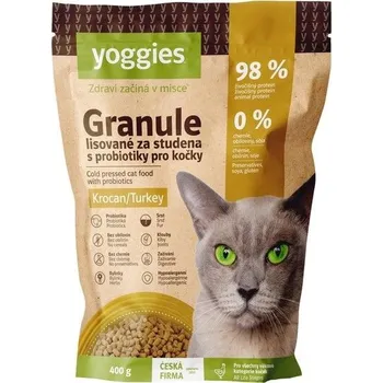400g Yoggies Granule pro kočky s krocaním masem, lisované za studena s probiotiky