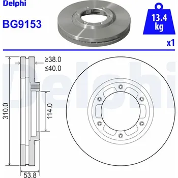 Brzdový kotouč Brzdový kotouč DELPHI BG9153