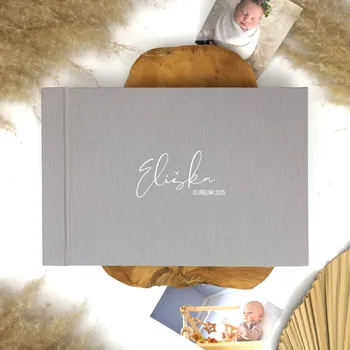 Fotoalbum Lovelu Fotoalbum pro miminko - šedé - Jemná kaligrafie
