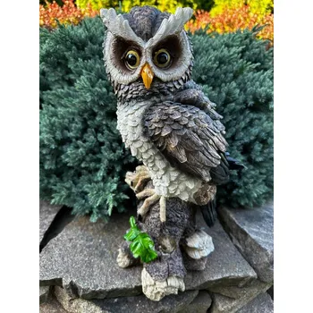 Zahradní dekorace Sova na kmeni barevná