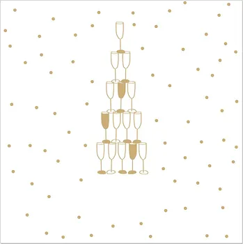 Papírový ubrousek Artebene papírové ubrousky sklenice na šampaňské 33x33cm 20ks