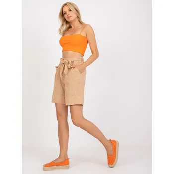 Dámské kalhoty Bavlněné kraťasy Och Bella velbloudí EU velikost: M