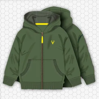 Chlapecká mikina Minoti Mikina chlapecká s kapucí celopropínací, Minoti, 9ZIPEMB 4, khaki Varianta: 98/104