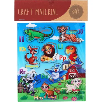 Dřevěná hračka Wiky kreativita Kreativní set dřevěná vkládačka Barva: ZOO leguán