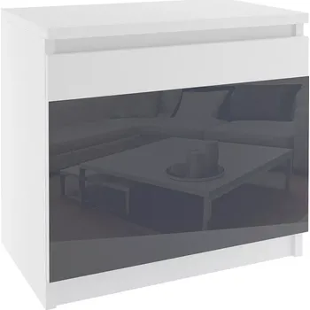 Noční stolek Noční stolek Belini bílý / šedý BM SN1/0/W/W/S/0