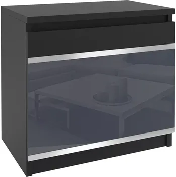 Noční stolek Noční stolek Belini černý / šedý BH SN1/1/B/B/4S/0