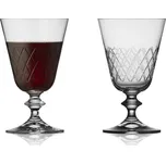 LYNGBY GLAS EATON 2 ks 260 ml - sada žebrovaných sklenic na červené víno z krystalického skla