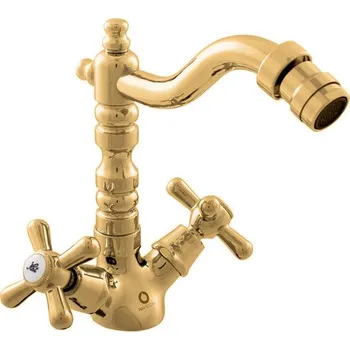 Vodovodní baterie MORAVA RETRO - Bidetová baterie bez výpusti, Zlatá lesklá MK120.0/9Z, RAV Slezák Barva: ZLATÁ - lesklá, Rozměr: 1/2"