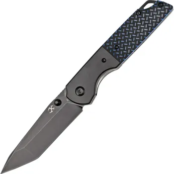 kapesní nůž Kansept Warrior Černý TiCn potah a stonewashed Tanto D2 čepel Černý eloxovaný hliníkový bolster + B