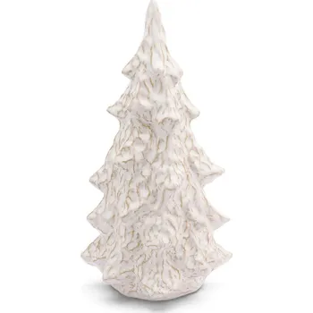 Vánoční dekorace RITUALI DOMESTICI NEVIA 24 cm - dekorační stromeček z keramiky, bílo-hnědý