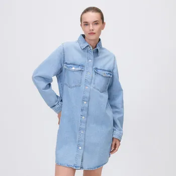 Dámské šaty Reserved - Džínové mini šaty - modrá - 635GT-05J - 635GT-05J-M