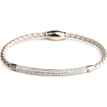 Náramek Pánský kožený náramek H432 bílá 20 cm