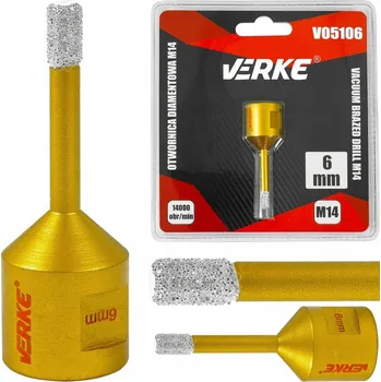 Vrták Korunkový diamantový vrták M14, 6 mm, Verke V05106