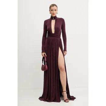 Dámské šaty Šaty Elisabetta Franchi vínová barva, maxi, ABR1656E2 93X, vel. 36