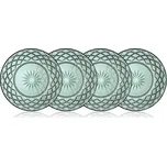 LYNGBY GLAS SORRENTO 4 ks 21 cm - sada skleněných dezertních talířů, zelené
