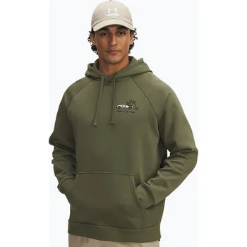 Pánská móda Pánská mikina Under Armour Rival Fleece HBR Logo Hoodie marine od green/stone