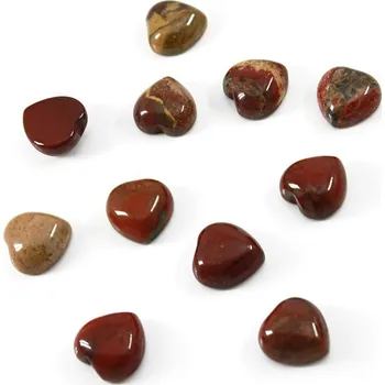 Materiál na výrobu šperku Kabošony srdce 10mm Červený Jaspis - 1Ks - 1Ks