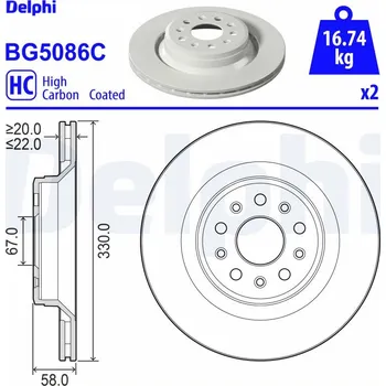 Brzdový kotouč Brzdový kotouč DELPHI BG5086C