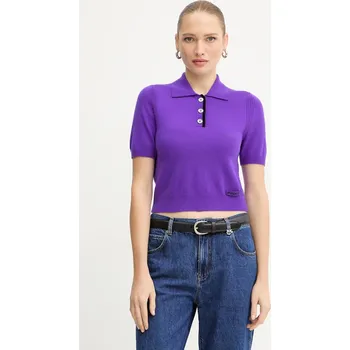 Pánské tričko Vlněné polo tričko Pinko 105450.A2Q9 fialová 48X, vel. S