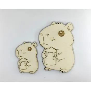 Stavební deska Výřez z překližky, KAPYBARA s pivem, 1 kus Zvolte VELIKOST motivu ZDE:: Menší