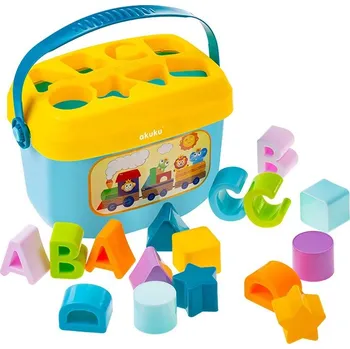 Hračka pro nejmenší Edukační kbelík s kostkami 16 ks Akuku Barva: Multicolor
