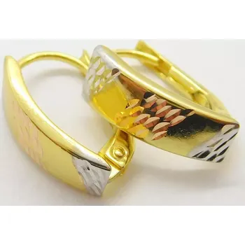 Náušnice Klenoty Budín Dámské zlaté náušnice z bílého, růžového a žlutého zlata 585/1,47gr 03568 (Klenoty Budín Dámské zlaté náušnice z bílého, růžového a žlutého zlata 585/1,47gr 03568)