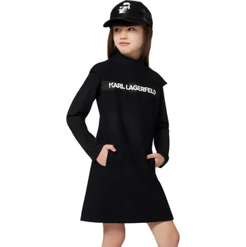 Dámské oblečení Dětské šaty s vlnou Karl Lagerfeld Z30618.156.162 černá 99X, vel. 156