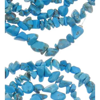 Materiál na výrobu šperku Turquoise zlomky 2-6mm - 43cm - Návlek