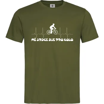 Pánské oblečení Tričko Mé srdce bije pro kolo Druh: Pánské, Barva: Khaki, Velikost: L