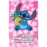 Dětský froté ručník LILO A STITCH MAZLÍK ANANAS, růžový, 30x50cm