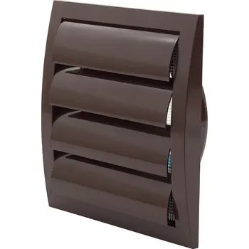 Větrací mřížka Europlast (Lotyšsko) Hranatá mřížka se žaluzií 100 mm Hnědá