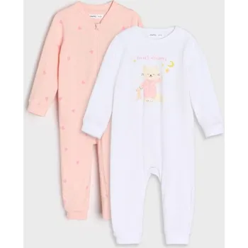 Dívčí spodní prádlo Sinsay - Sada 2 overalů - bílá - 081EU-00X - 081EU-00X-56